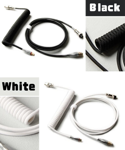 Coiled cable type C Mechanical keyboard wire USB keyboard cable  mechanical keyboard Aviator Desktop Computer Aviation Connector