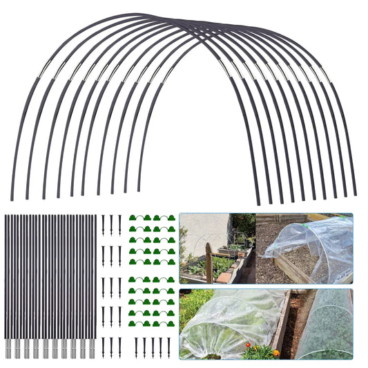 30Pcs Garden Hoops for Netting Tunnel, Garden Hoops Greenhouse Frame Flexible Tunnel Arch Crop Protection Hoops for Raised Beds