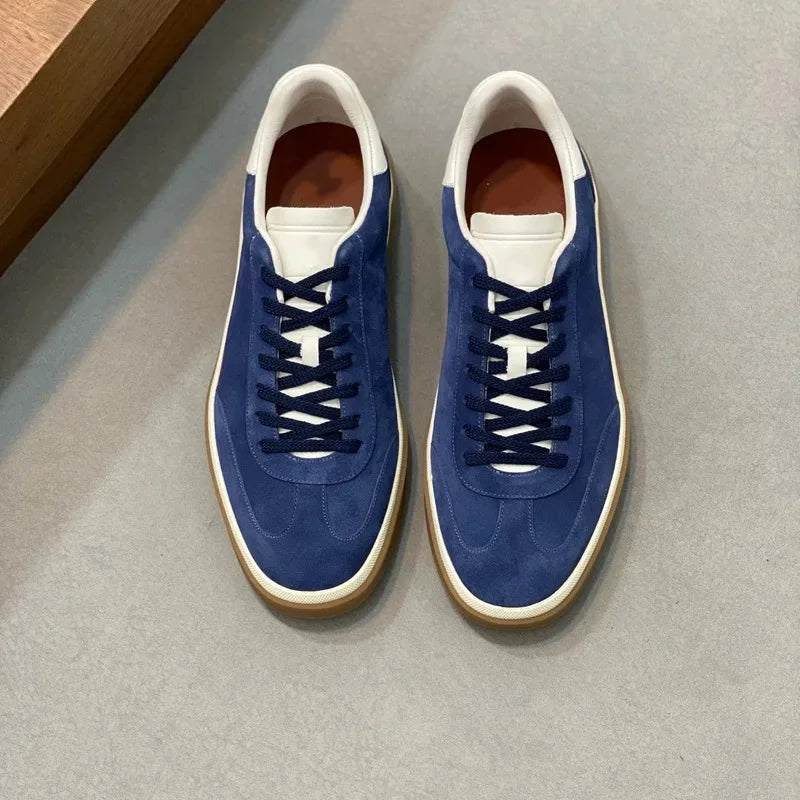 Classic Leisure Sport Board Shoes Men's Couple British Simple Match Dequn White Shoes Flat Heel Breathable Cement Ground