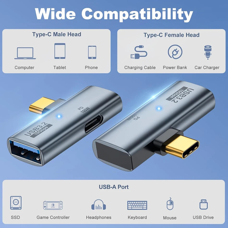 USB C OTG Mobilephone Adapter 2 in 1 Type C to USB3.2 Adapter with PD Charge Port for Samsung Huawei Xiaomi iPhone Laptop Tablet