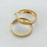 Stainless Steel Earrings for Women, Simple Plain Round Earrings, Gold Color, Wide Fashion Jewelry, Party Gift, 21mm, 31mm, 39mm Width