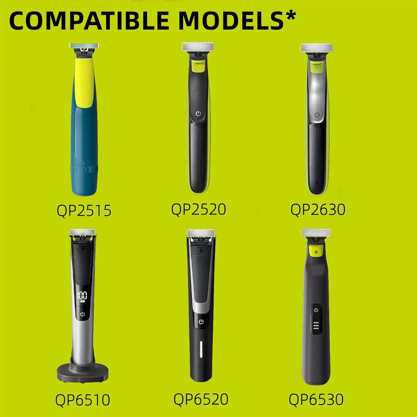 Brangdy Shaver 360 Replacement Blades for Philips One Blade Pro QP2520  QP2630 QP6510 QP6530 Hybrid Electric Beard Trimmer
