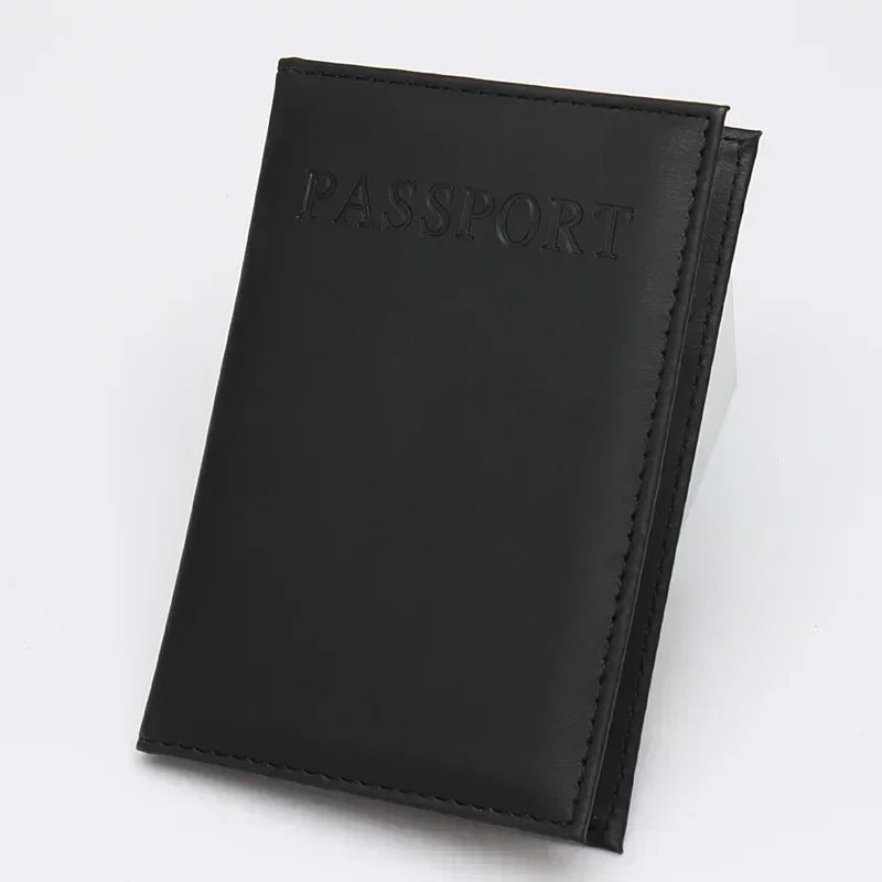 Fashion Women Men Passport Cover Pu Leather Solid color Travel ID Credit Card Passport Holder Packet Wallet Purse Bags Pouch
