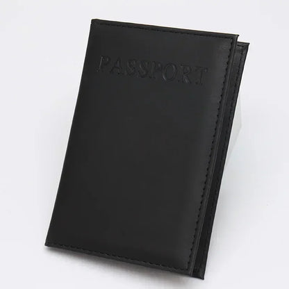 Fashion Women Men Passport Cover Pu Leather Solid color Travel ID Credit Card Passport Holder Packet Wallet Purse Bags Pouch