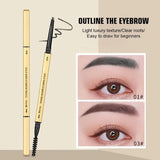 Natural Eyebrow Pencil 5 Colors Brown Double Head Long Lasting Waterproof Ultra Fine Eye Brow Pen Luxury Gold Cosmetic