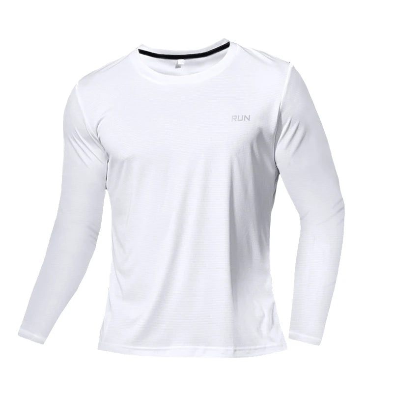 Long and Short-Sleeved T-Shirt Fitness Sports Tops Morning Running Ice Silk Quick Dry Outdoor Mountaineering Gym Clothing Men