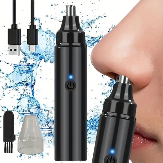 Recortador de vello nasal recargable y removedor de vello facial para hombres. Afeitadora de vello nasal para limpieza nasal - herramienta de aseo portátil para