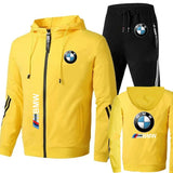 BMW Tracksuit Men's Clothing BMW Print Sweat Suit Casual Harajuku Hooded Sweatshirt+Pants 2 Piece Set Sportswear Sets Men