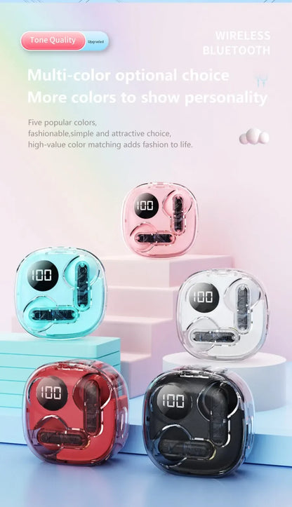 Apro138 True Wireless Bluetooth V5.3+EDR Transparency Headphones with ENC and LED Power Digital Display Stereo Sound Earphones