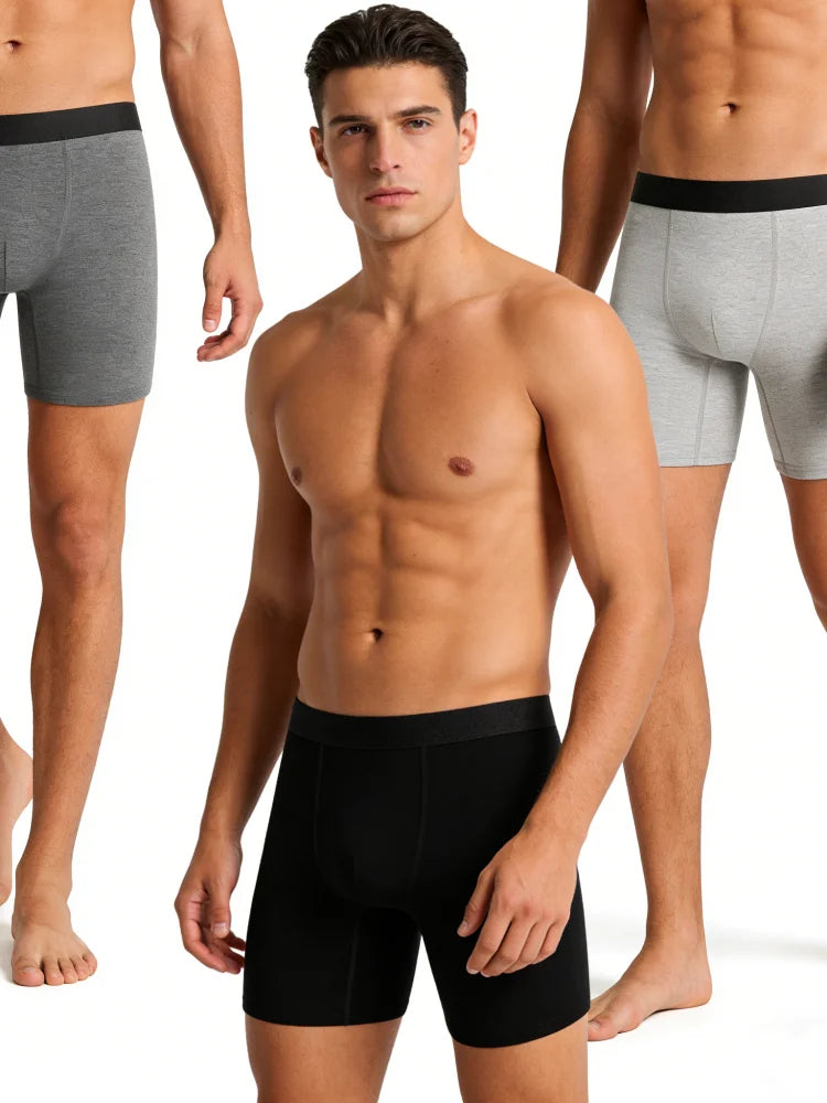 6Pcs Men Panties Cotton Underwear Soft Breathable Boxer Underwear Trendy Simple Hot-Selling Men's Boxer Underwear Fashion Pop
