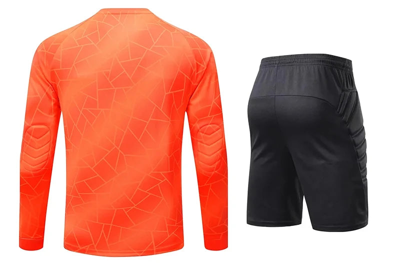 Men Kid 2024 Soccer Goalkeeper Uniform Protective Sponge Long Sleeve Football Training Goalkeeper Top Soccer Jersey Pants Custom