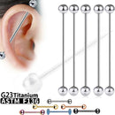1/5/10pcs G23 Titanium External Internal thread Piercing Jewelry 14G 16G Long Industrial Sexy Barbell Barbell Ring Tongue