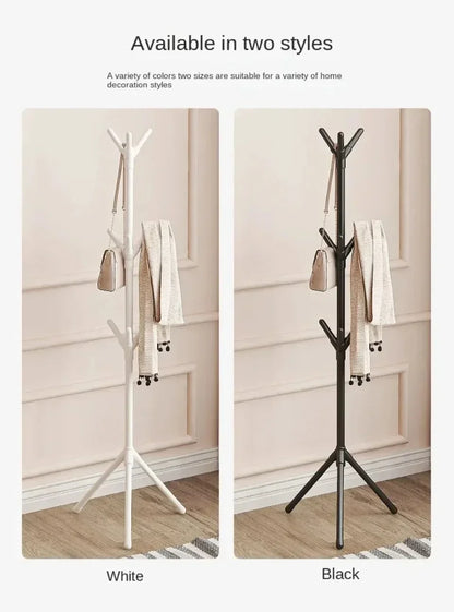 Perchero de pie con forma de rama de árbol, con múltiples ganchos, móvil y práctico, para el hogar, la sala de estar y el almacenamiento de ropa.