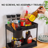 Kitchen Storage Rack with Sliding Cabinet Drawers Multi-Purpose Storage Shelf Holder Kitchen Desktop Organization Rack
