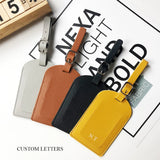 Personalized Initials Luggage Tag Custom Letters Men Women Suitcase Name Tag PU Airplane Labels Engrave Logo Travel Accessories