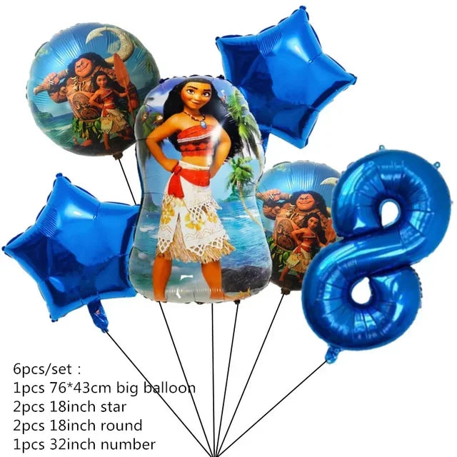 Talheres descartáveis de Tema Moana para Crianças, Copo e Prato, Suprimentos de Decoração para Meninas, Festa de Casamento, Aniversário, Novo