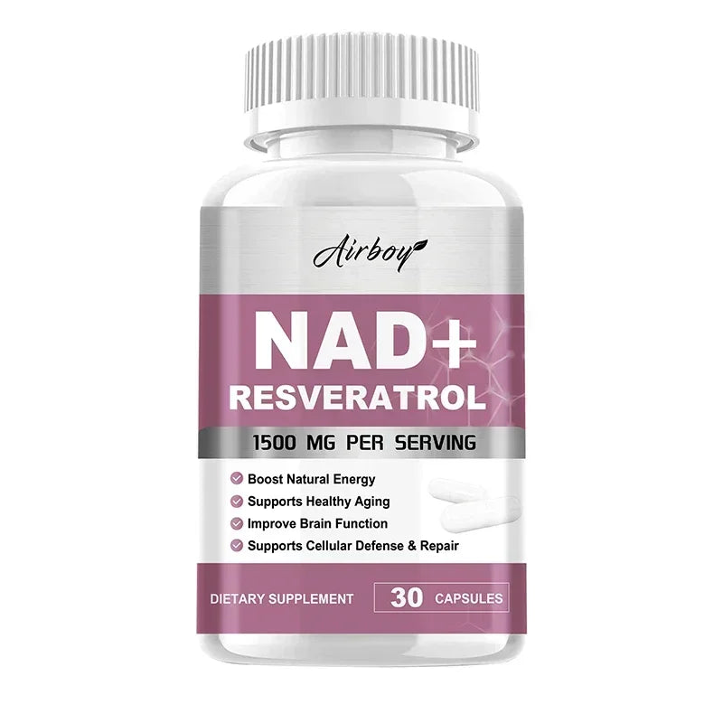 NAD+ Resveratrol Supplements - Anti Aging and Natural Cell Regeneration, for Cellular Health, Strengthens Immune SystemSupplemen
