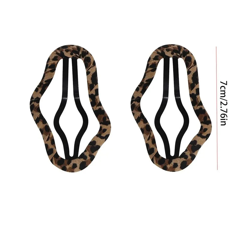 Cute Hollow Leopard Print Hair Clip Cloth Alloy Star Hairpin Metal BB Clip Travel