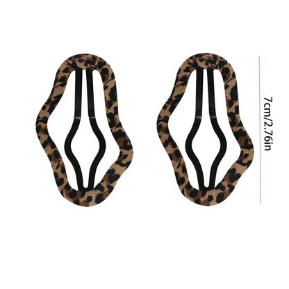 Cute Hollow Leopard Print Hair Clip Cloth Alloy Star Hairpin Metal BB Clip Travel