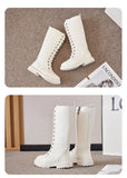 Girls Long Boots Children Knee-High Fashion Motorcycle Boots Rubber Soft Platform for Princess Kids High Boots Classic Winter
