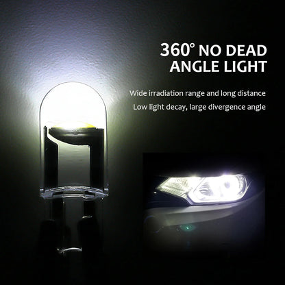 10Pcs T10 W5W 194 168 COB For Car LED burst Bulb Green Red 3000K 6000K Amber License Plate Lamp  Auto Dome Lights Canbus 12V 24V