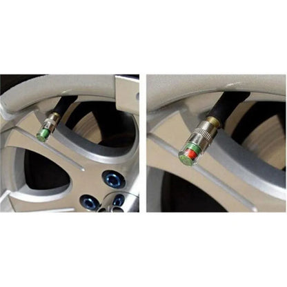 4 indicadores de presión de neumáticos para coche, indicador de presión de neumáticos, alerta de monitoreo, sensor de tapa de válvula, detección de válvula externa.