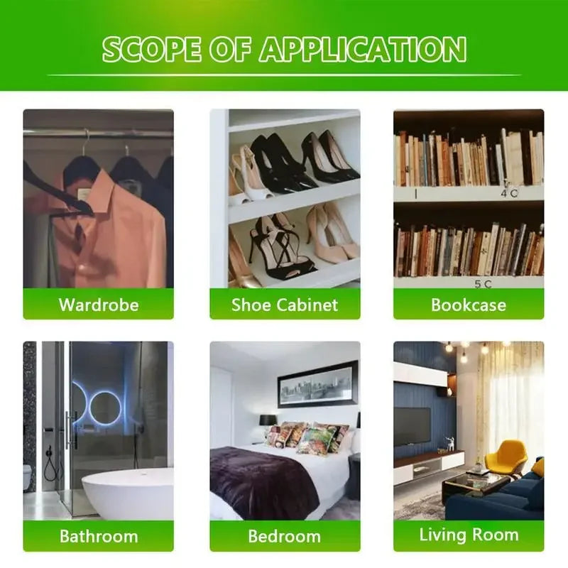 Absorvente de umidade Pendurado Bag, Armário Moldproof, Antiumidade Sacos Secos, Desumidificação para Armário, Dessecante Interior, 10Pcs