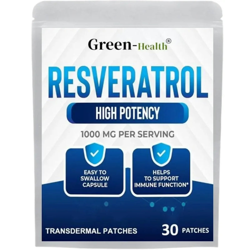 30 Patches Resveratrol Transdermal Patches Antioxidant Supplement Helps Support Anti-Aging and Immune System