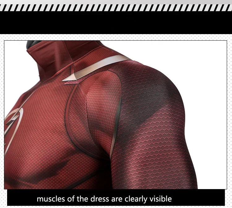 Red Barry Allen Cosplay Costume Adult Men Bodysuit Mask Full Set Halloween Zentai Suit Custom Made