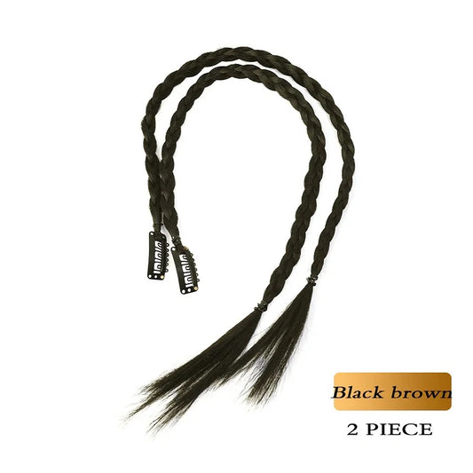Synthetic 2pcs Braid Wig With Strong BB Clip Lightweight Box Braid Ponytail Hair Piece for Women