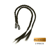 Synthetic 2pcs Braid Wig With Strong BB Clip Lightweight Box Braid Ponytail Hair Piece for Women