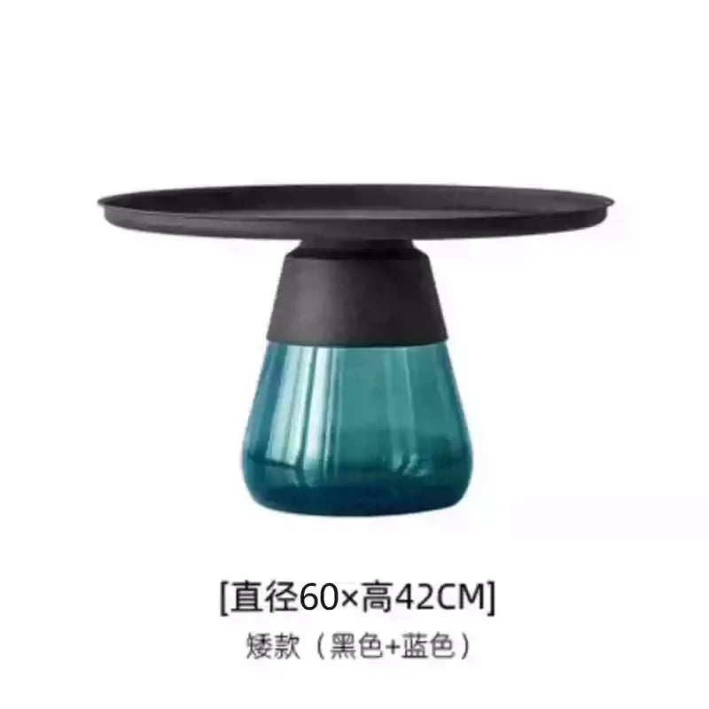 Artistic Glass Coffee Tables, Creative Design End Tables for Living Room , Stylish Accent Tea Table with Various Sizes & Colors