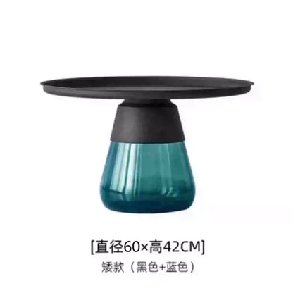 Artistic Glass Coffee Tables, Creative Design End Tables for Living Room , Stylish Accent Tea Table with Various Sizes & Colors