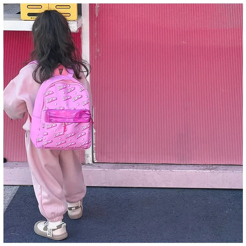 Kawaii Barbie Cartoon Anime Fashion Backpack Girl Barbie Princess Backpack Cute Kindergarten Kids Schoolbag Gift Toys