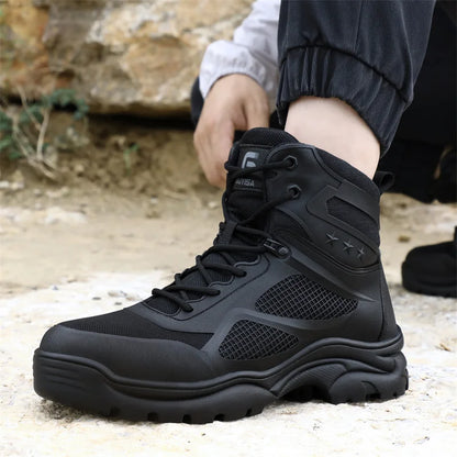 Latest 2023 Waterproof Men Leather Boots Steel Toe Cap Safety Work Shoes Anti Smashing Indestructible Construction Welding Boots