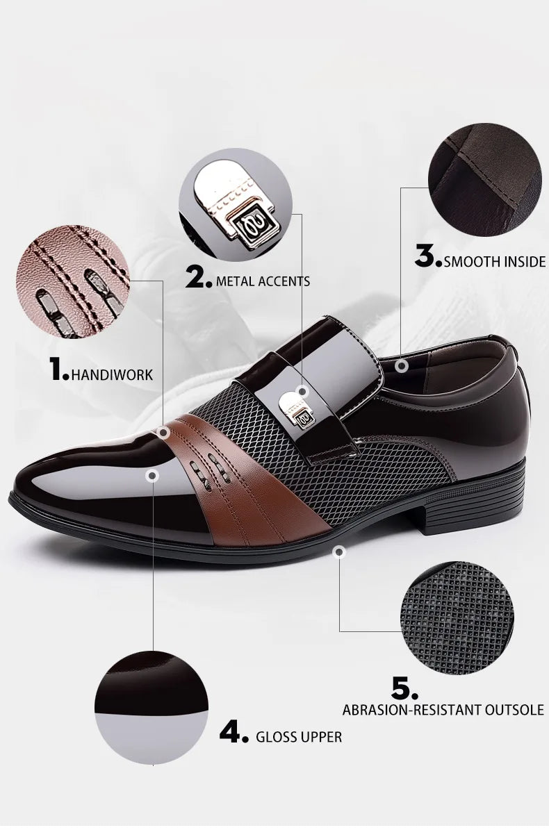 Men's Luxury Lacquer Oxford Wedding Shoes, Pointed Toe Dress Shoes for Men, Classic Business Men's Leather Shoes, Big Size 38-48