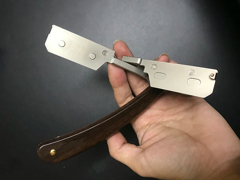 Stainless Steel Folding Shave Knife Beard Straight Razor Hair Dressing Tool Men Manual Convenience Hair Trimmer Shaver Barbeador