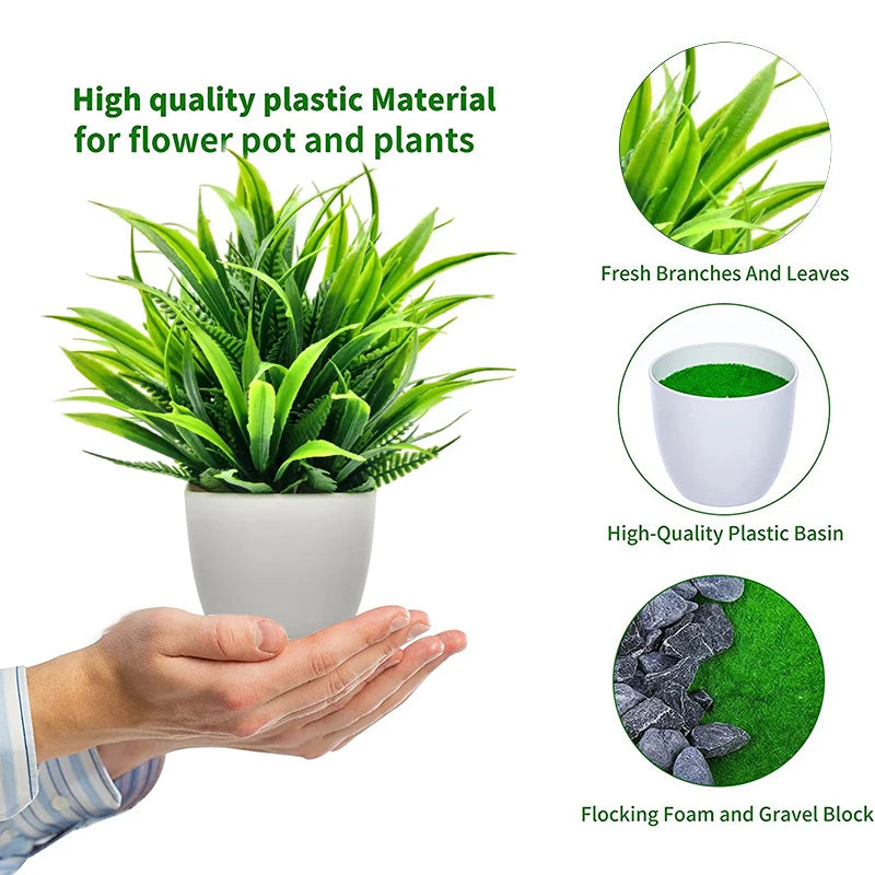 1pc Artificial Plants with Plastic Pots Perfect Greenery for Home Decorations, Office Desk, Living Room, and Bedroom Decoration