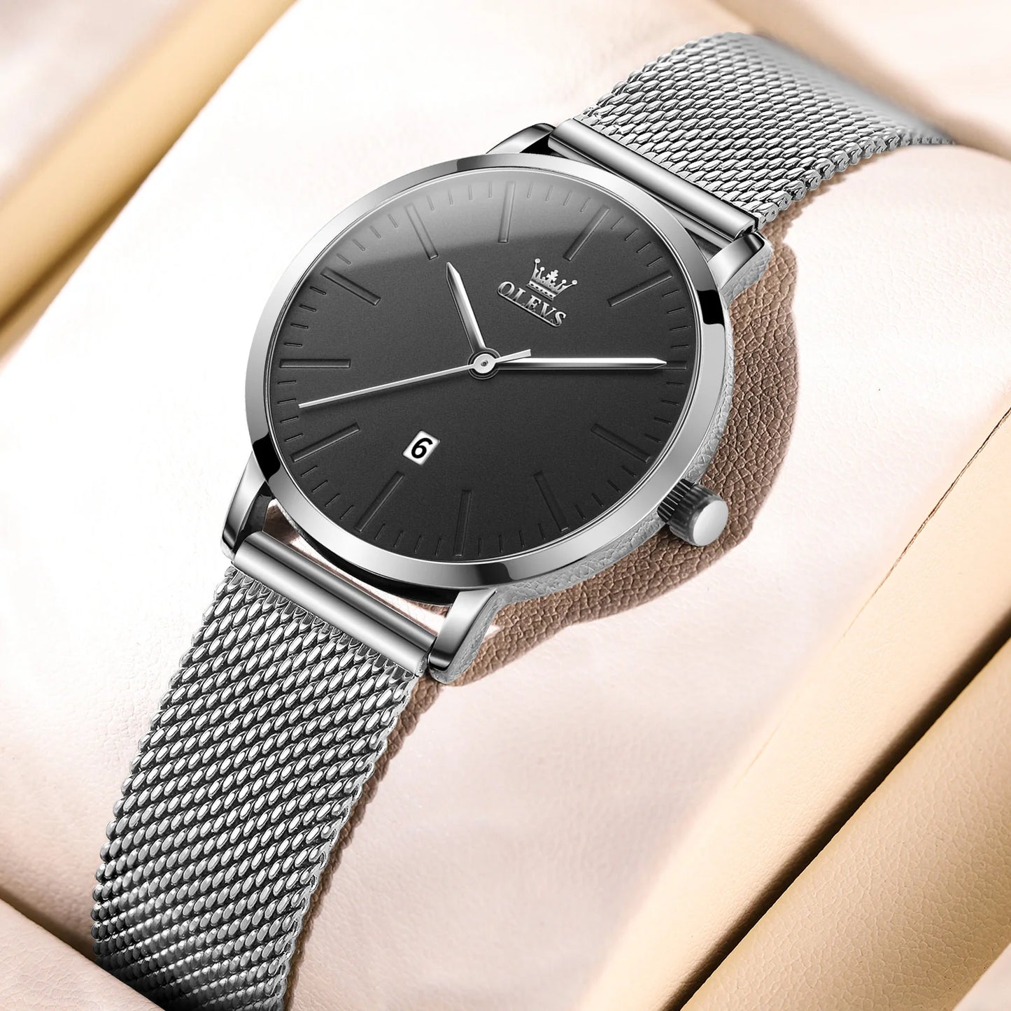 OLEVS Luxury Fashion Watch for Women Stainless Steel Waterproof Quartz Ladies Wristwatch Original Simple Elegant Women's Watches
