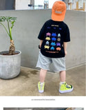 Camiseta de manga corta de verano para niños, Top de cuello redondo para niños pequeños y medianos, moda informal versátil de media manga