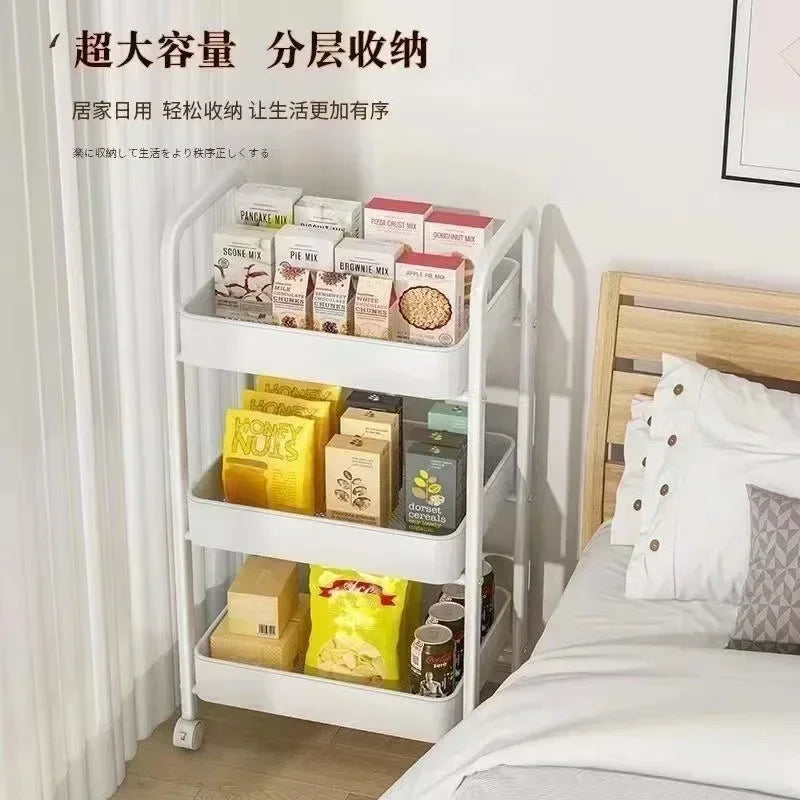 Multi-Layer Trolley Rack Kitchen Floor Bedroom Baby Snacks Mobile Bathroom Bathroom Storage Rack