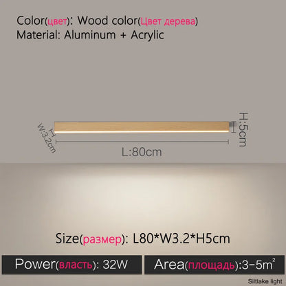 Modern Long Strip Ceiling Light Surface Mounted Minimalist Aisle Lamp Living Room Bedroom Kitchen Home Office LED Lighting