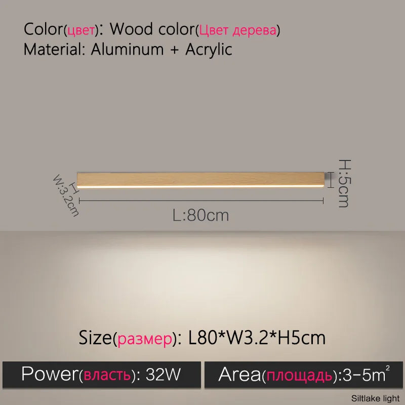 Modern Long Strip Ceiling Light Surface Mounted Minimalist Aisle Lamp Living Room Bedroom Kitchen Home Office LED Lighting