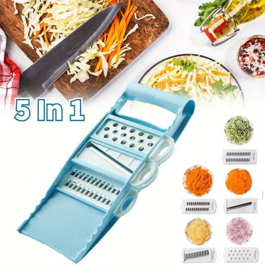 5-in-1 Vegetable Fruit Slicer Multifunctional Manual Food Grater Cutter Potato Household Chopper Kitchen Veggie Dicer Gadgets