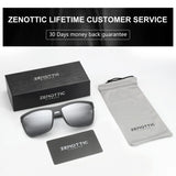 ZENOTTIC Polarized Sunglasses for Men Shades Lightweight TR90 Frame UV400 Protection Square Outdoor Travel Driving Sun Glasses