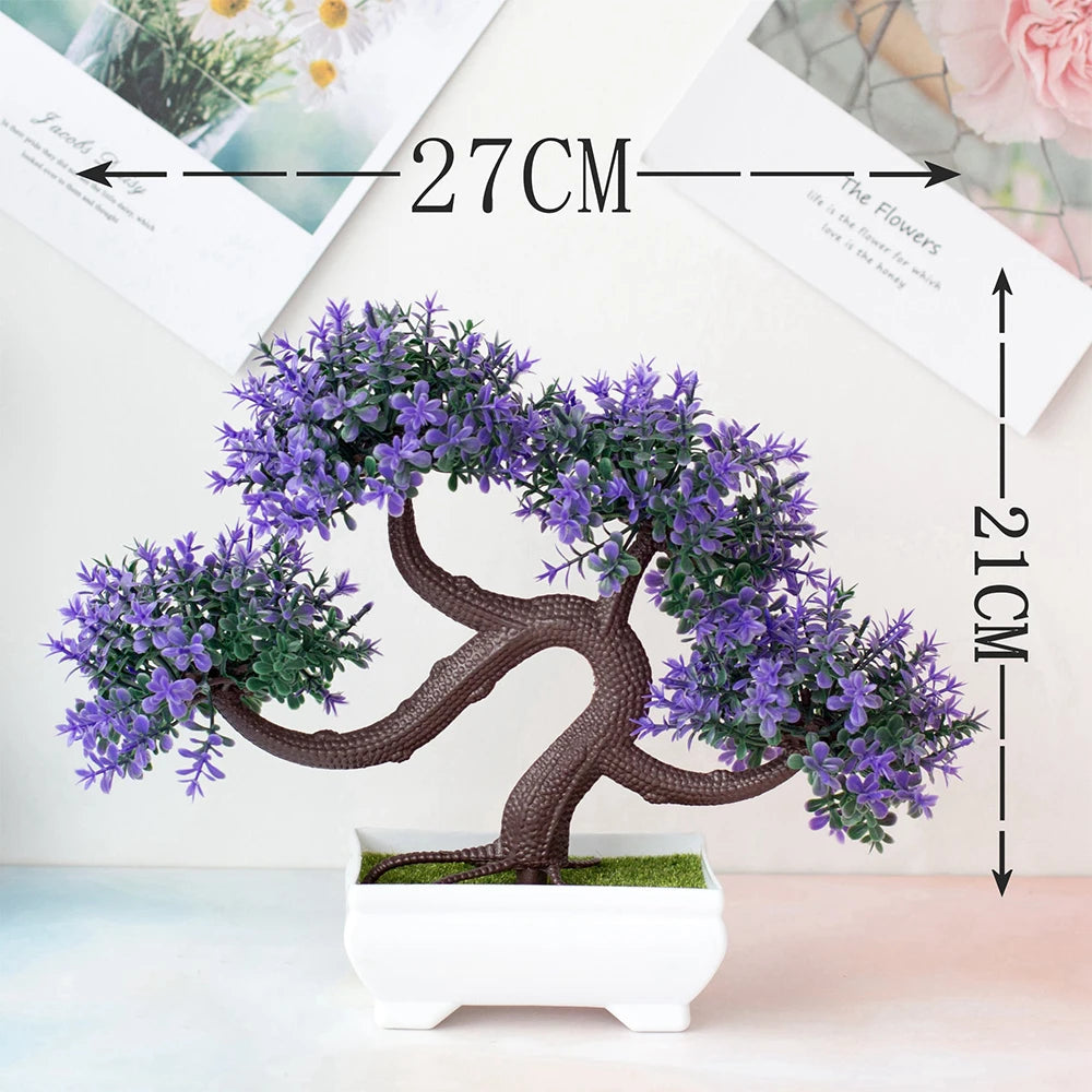 Artificial Plants Decoration Potted Bonsai Small Tree Pot Fake Plant Potted Zen Garden Ornaments Table Home Room Decoration