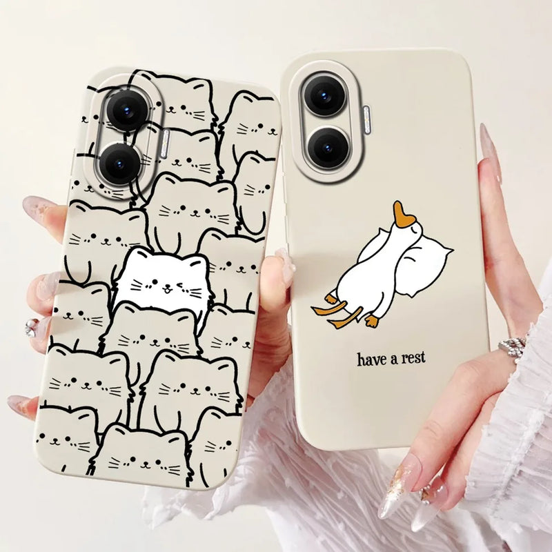 For Xiaomi Poco F7 Phone Cover For Redmi Turbo 4 Pro 5G Case Silicone Cute Cartoon Fashion Luxury Love Shockproof Bumper Funda