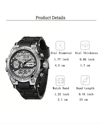 Men Military Digital Waterproof Wristwatch LED Quartz Clock Sport Watch
