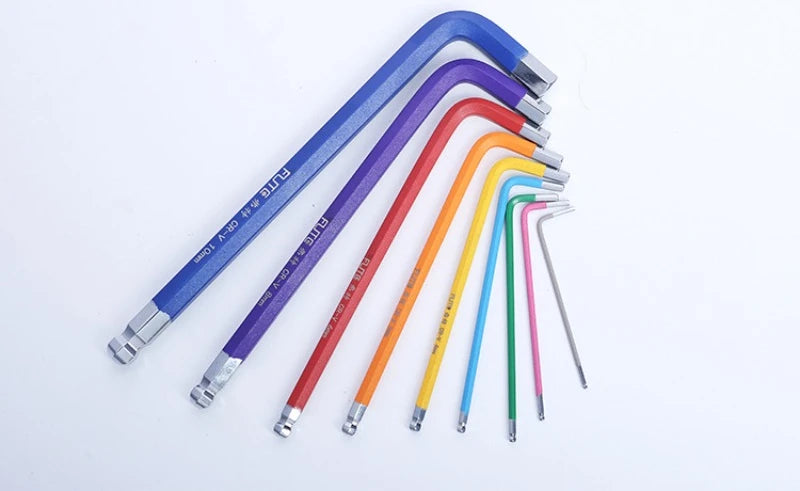 FUTE Allen Key Set L Wrench Kit for Allen Screw 9PCS Long Arm Hex Key Set 1.5mm To 10mm Hex Spanner Hand Tools Bicycle Repair