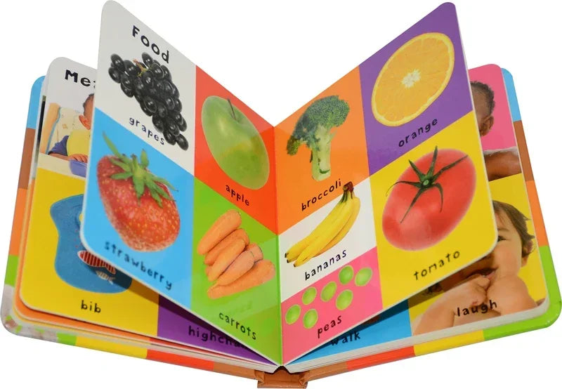 Montessori First 100 English Words Learning Cardboard Book Animals Colors Numbers Language Physical Picture Teaching Aids